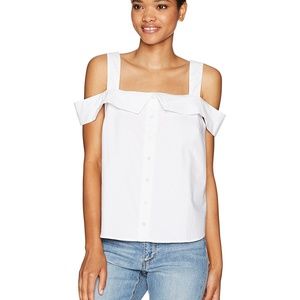 NWT Kensie Oxford Cold shoulder top